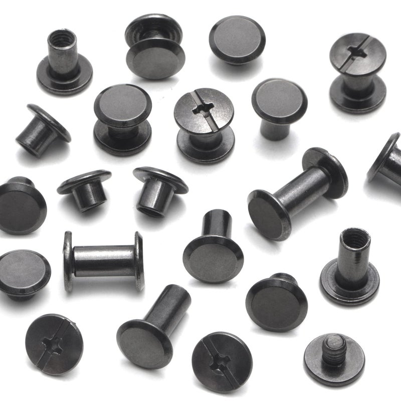 YORANYO 110Sets Chicago Screws Leather Rivets Assorted Screw Rivets Chicago Binding Screws for Decorate and Repair Leather Craft Belt Bag Shoes Purse Bookbinding (Gunmetal Black, M5*4,5,6,8,10,12) - Image 3
