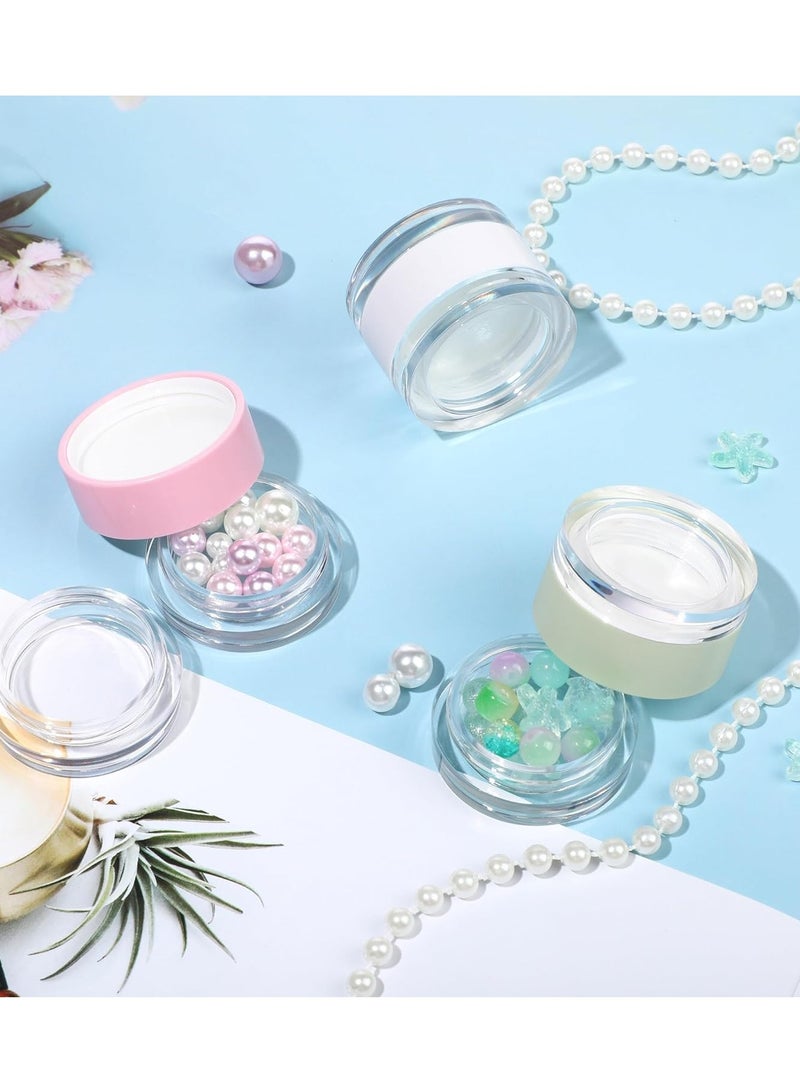 KASTWAVE Cosmetic Jars, 6 Pcs 0.35 oz Plastic Cosmetic Jars, Leak Proof Plastic Cosmetic Container Jars for Travel Storage Make Up, Eye Shadow, Nails, Powder, Lotion, Jewelry, Candy, Craft - Image 2