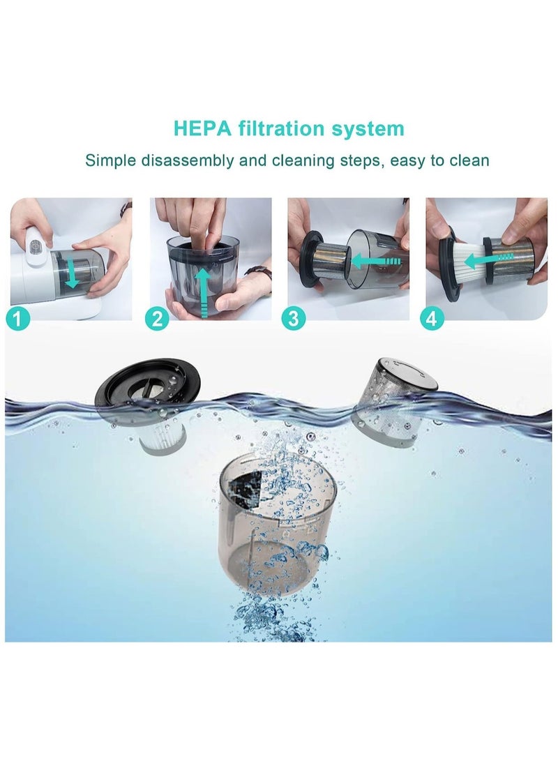 ELTRAZONE Handheld UV Light Vacuum Cleaner 10KPa Effectively Removes Dust Mites Bed Bugs Collector for Bed Home Mattress Pillows Cloth Sofas Carpets - Image 4