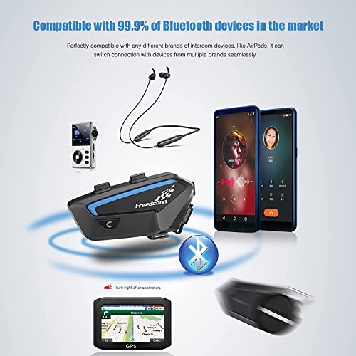 Freedconn سماعة بلوتوث للدراجات النارية FreedConn FX 10 راكب مع مشاركة الموسيقى، نظام اتصال بلوتوث للخوذة مع إلغاء الضوضاء/راديو FM/IP67/هيكل فائق النحافة، أنظمة اتصال عالمية للدراجات النارية - Image 3