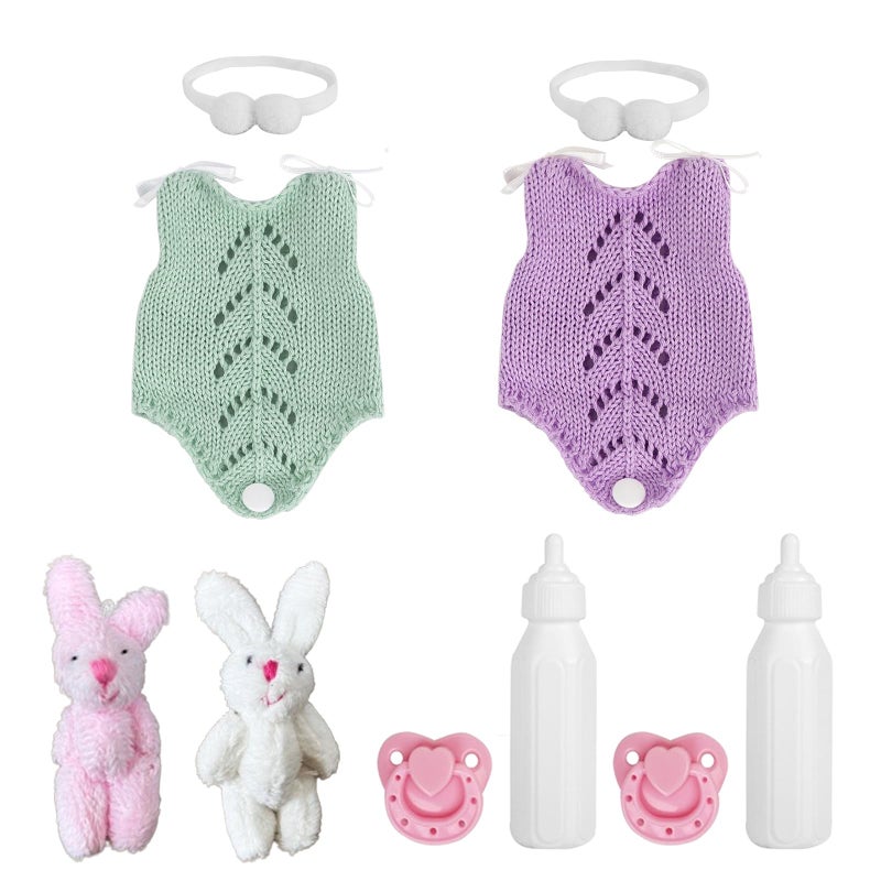 Mire & Mire Mire Mire 7 Inch Reborn Baby Dolls Clothes Full Silicone Mini Baby Dolls Accessories Gift Set 2 Piece Set - Image 3