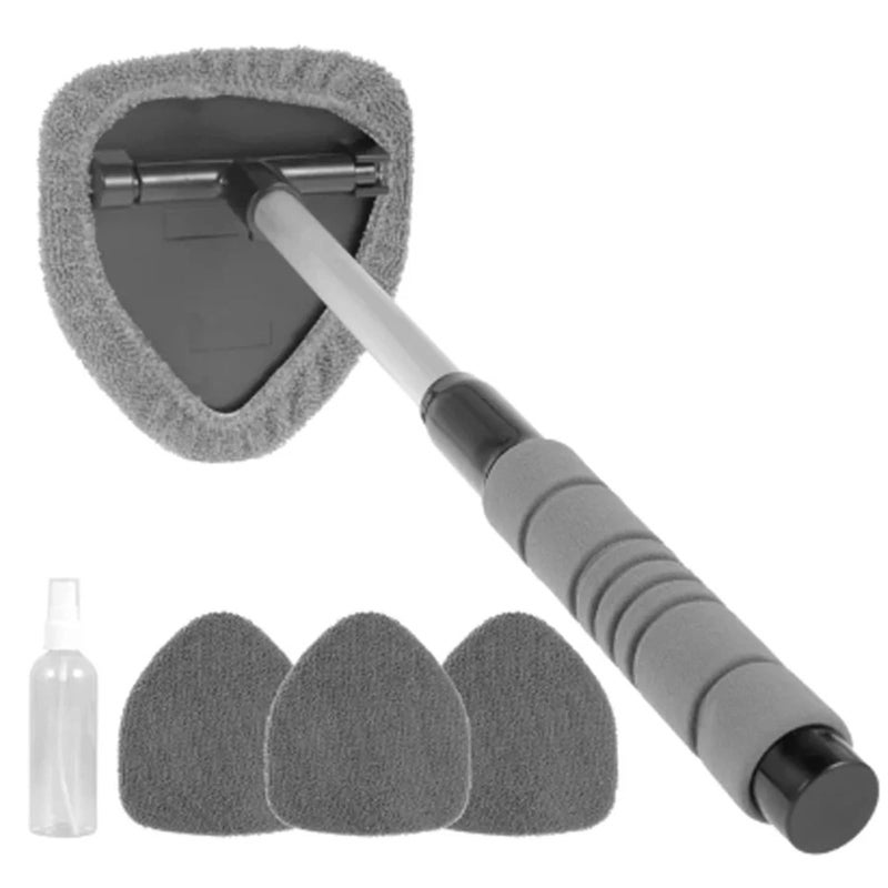 Extendable Car Windshield Wiper Brush with 4 Reusable Washable Pads Gray - Image 2