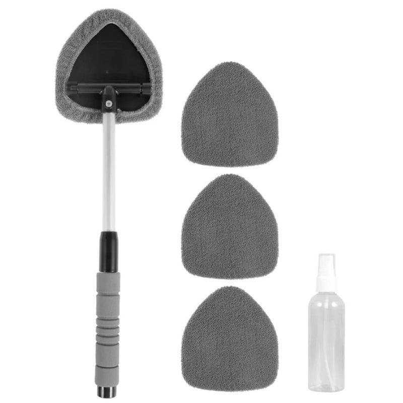 Extendable Car Windshield Wiper Brush with 4 Reusable Washable Pads Gray - Image 5