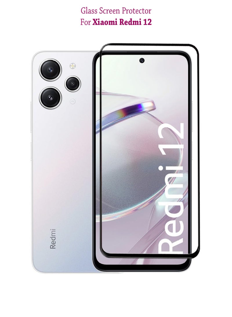 Tempered Glass Screen Protector For Xiaomi Redmi 12 - Black 