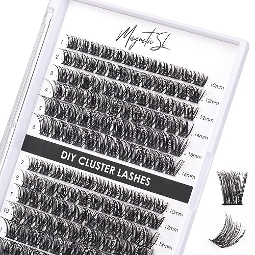 Magnetic SL Lash Clusters 144 Pcs Individual Lashes Clusters Eyelash Extensions False Eyelashes DIY Lash Extension Reusable False Eyelashes Natural Look Mix 10-16mm C D-Curl-DM01 - Image 1