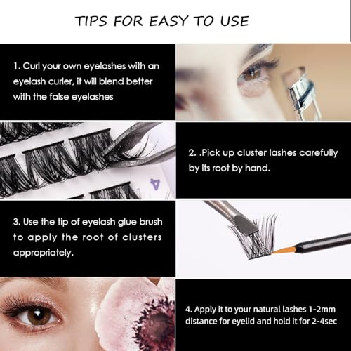 Magnetic SL Lash Clusters 144 Pcs Individual Lashes Clusters Eyelash Extensions False Eyelashes DIY Lash Extension Reusable False Eyelashes Natural Look Mix 10-16mm C D-Curl-DM01 - Image 5