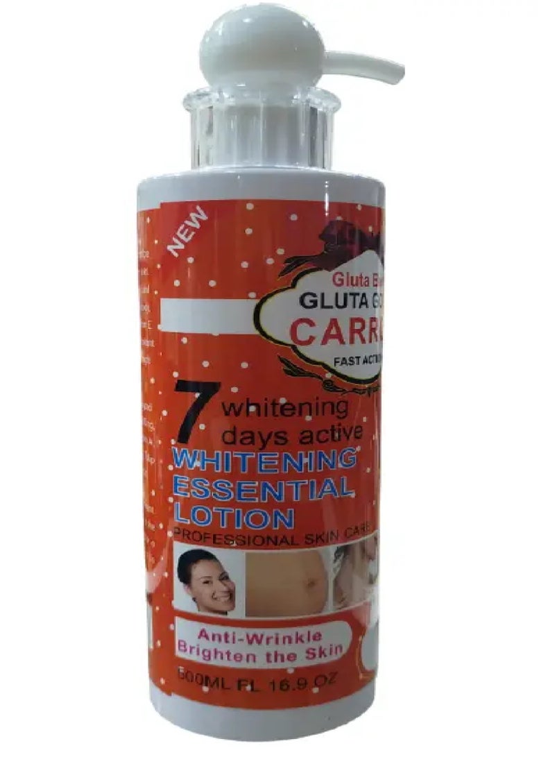 Gluta Carrot Fast Action Whitening Essential Lotion 500 ML - Image 1