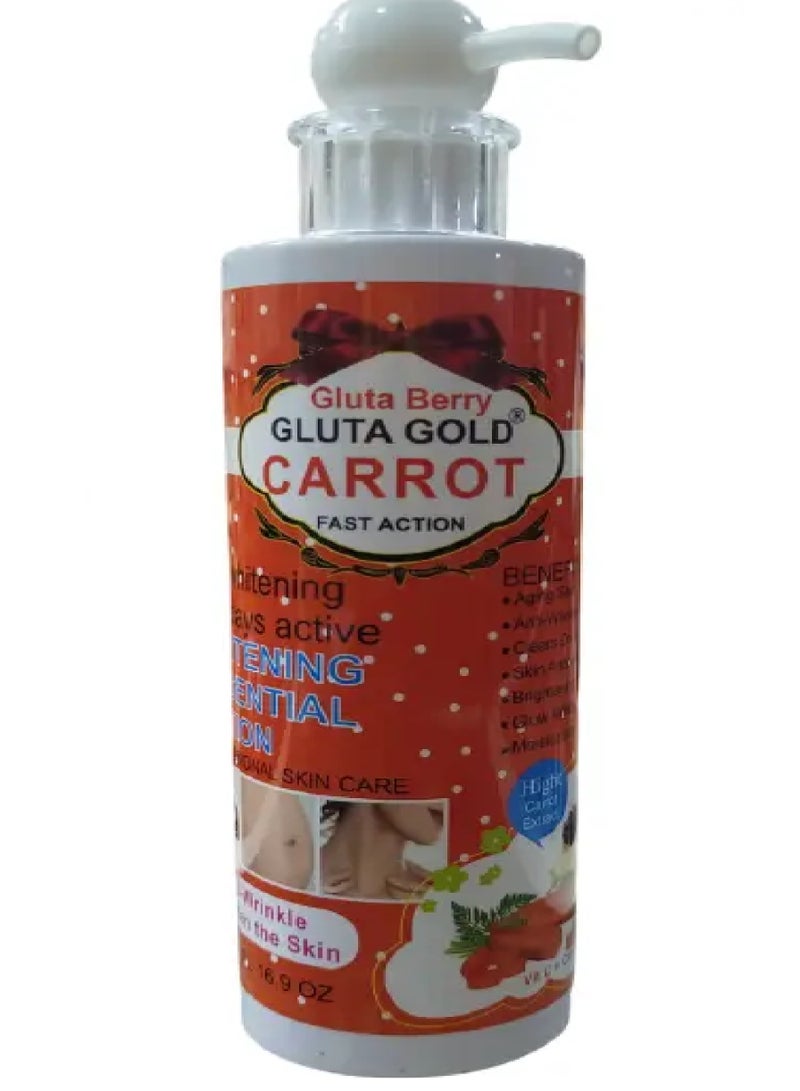 Gluta Carrot Fast Action Whitening Essential Lotion 500 ML - Image 2