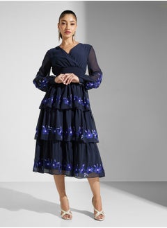 Frock and Frill Embellished Ruffles Midi Dress  - Image 4