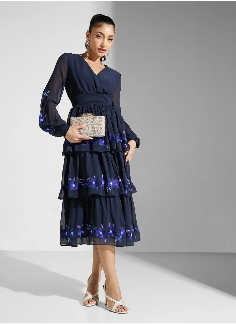 فروك اند فرل Embellished Ruffles Midi Dress