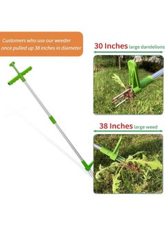Generic Stand-Up er Root Removal Tool with 3 Stainless Steel Claws, 39 Long Reinforced Aluminum Alloy Pole Manual Remover  Puller Hand  - Image 3