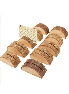 Y&D SYOSI Wooden Pile Card Holders Photo Display Stand Business Desktop Note Holder Memo Used for Wedding Party Home Furnishings 10 Pcs  - Image 1