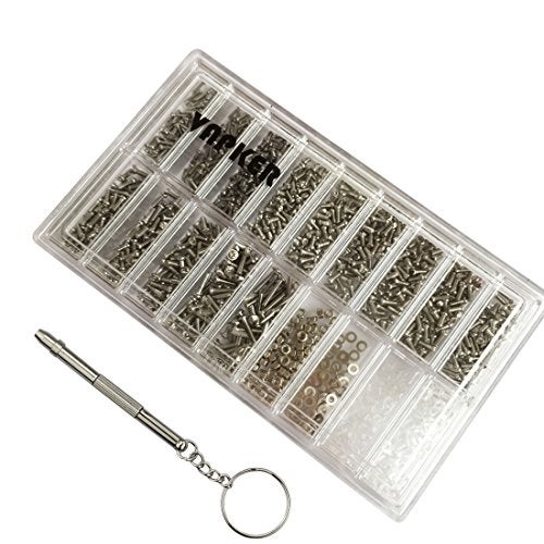 VAPKER 1000pcs Micro Eyeglass Sunglass Repair Screws, Nuts Assortment Stainless Steel Screws for Spectacles Watch with (Screwdriver) - Image 2