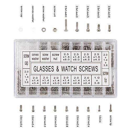 VAPKER 1000pcs Micro Eyeglass Sunglass Repair Screws, Nuts Assortment Stainless Steel Screws for Spectacles Watch with (Screwdriver) - Image 4