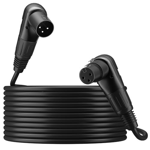 Adoreen RightAngle XLR Male to RightAngle XLR Female Microphone Cable 15 Ft Adjustable 90 Degree Pro Balanced Shielded 3 Pin DMX Patch Cord for Studio AudioDJ Stage Live RecordingSpeaker System - Image 1