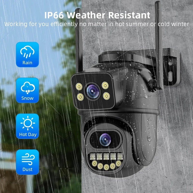 كاميرا مراقبة 4K 8MP واي فاي، عدسة مزدوجة، تكبير رقمي 4X، كشف بشري بالذكاء الاصطناعي، ONVIF، كاميرات IP PTZ أمنية خارجية - Image 3