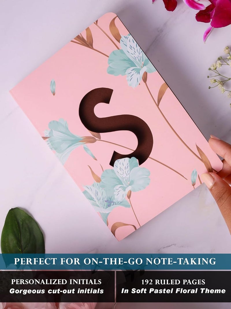 Doodle Monogram S Diary Gift Set – B6 Soft Bound Ruled Notebook with Tote Bag & Zipper Pouch – Premium Stationery Gift for Women & Girls - Image 4