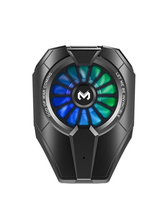 RGB Light Cell Phone Cooler Clip-On Silent Phone Cooling Fan, Semiconductor Cooler with 9 Upgraded Fan Blades & 35mm² Heat Dissipation, Ultra-Cooling Phone Radiator for Gaming, Live Streaming, Video Black  - Image 1