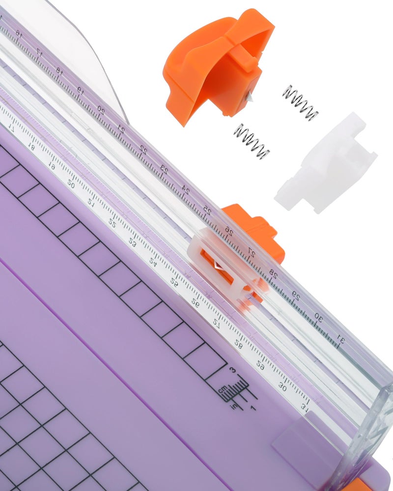 Firbon Purple A4 Paper Cutter, 12 Inch Titanium Straight Paper Trimmer with Side Ruler for Scrapbooking Craft, Paper, Coupon, Label, Cardstock - Image 3