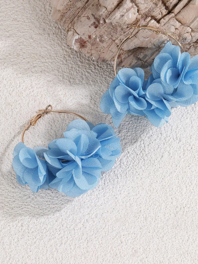 Styli  Petal Hoop Earrings for Women | Best Price UAE