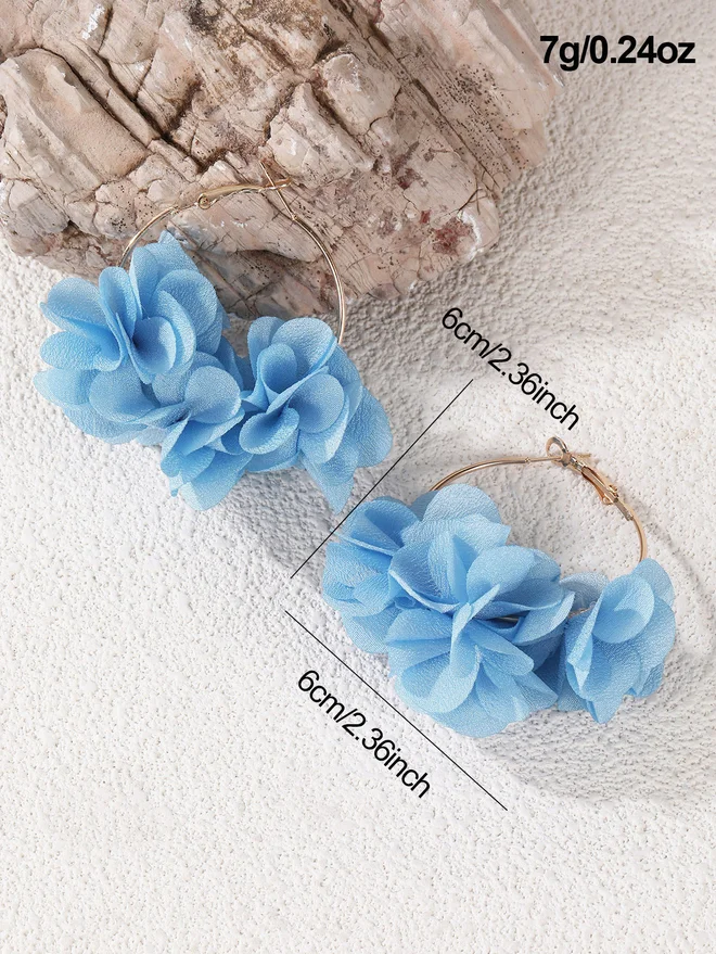 Styli  Petal Hoop Earrings for Women | Best Price UAE