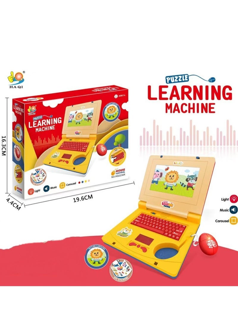 HAQIQA English Learner Educational Toy Laptop For Children's , Random mouse color - Image 1