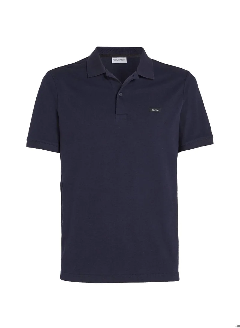 CALVIN KLEIN Men's Slim Fit Polo Shirt - Cotton , Blue