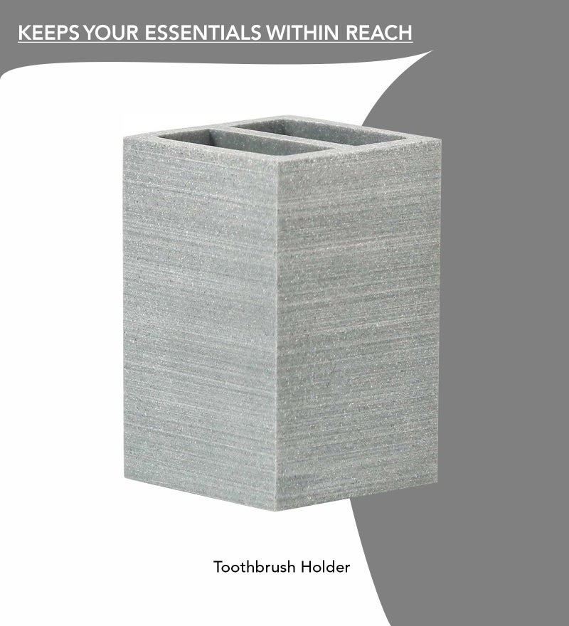 Obsessions Polyresin 4 Pcs Bathroom Set_Grey - Image 4