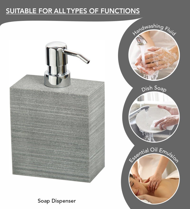 Obsessions Polyresin 4 Pcs Bathroom Set_Grey - Image 3