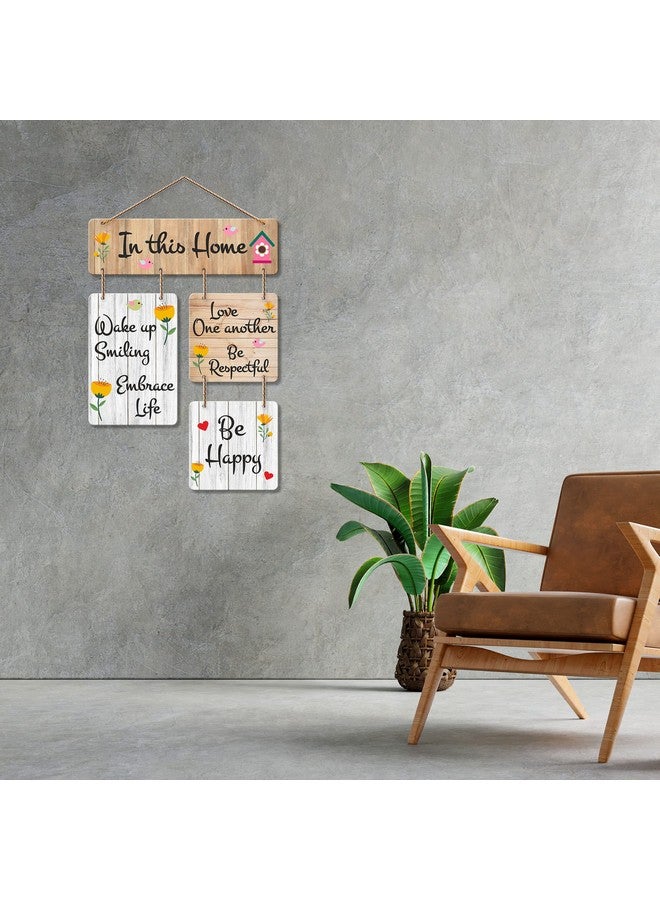 Artvibes In This Home Decorative Wall Art Mdf Wooden Hanger For Living Room|Bedroom|Artworks Decor|Office|Gift|Quotes Decor Items|Wall Hanging For Decoration|Modern Art(Wh_6508N) - Image 3