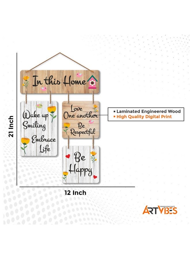 Artvibes In This Home Decorative Wall Art Mdf Wooden Hanger For Living Room|Bedroom|Artworks Decor|Office|Gift|Quotes Decor Items|Wall Hanging For Decoration|Modern Art(Wh_6508N) - Image 5