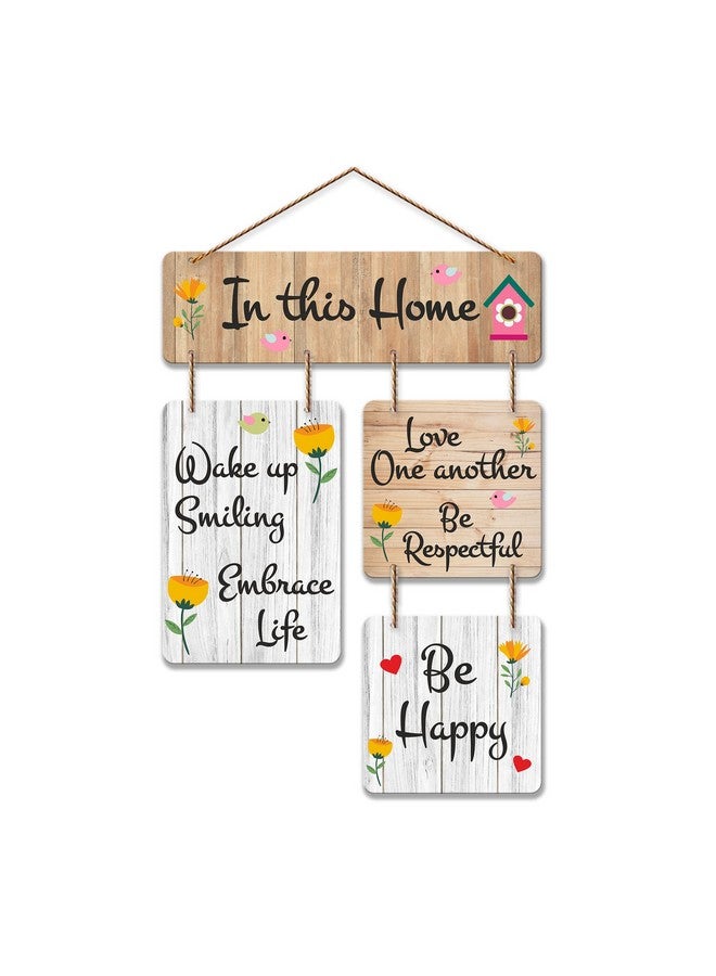 Artvibes In This Home Decorative Wall Art Mdf Wooden Hanger For Living Room|Bedroom|Artworks Decor|Office|Gift|Quotes Decor Items|Wall Hanging For Decoration|Modern Art(Wh_6508N) - Image 1