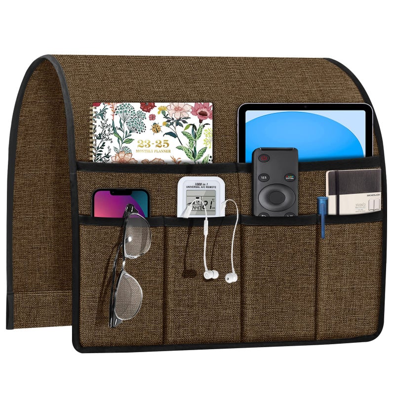 Joywell Joywell Couch Organizer Caddy Remote Control Holder for Recliner Armrest Organizer Non Slip Sofa Armchair Caddie with 6 Pocket Storage for Magazine Tablet Phone iPad Coffee 