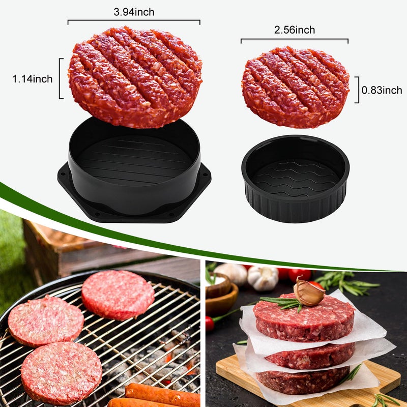 POLIGO Smash Burger Press Kit - 4 in 1 Hamburger Patty Storage Containers, 6.69" Cast Iron Smash Bacon Press - Non Stick Smash Burger Press Set for Grill and Griddle Cooking, Round - Image 3