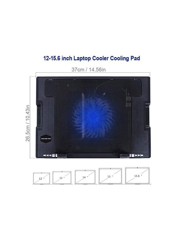 Loquat Laptop Cooler Cooling Pad Laptop Cooling Fan Cooling Stand USB Powered Silent Cooler Pad, Adjustable Notebook Cooler  - Image 4