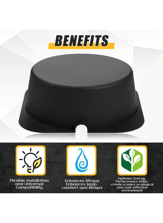 Tuanse 10 Pcs Recessed Light Cover 8.6 x 8.6 x 2.9 Inch Fire-Resistant and Energy-Saving Light Insulation Protect Cover for Attic (Black) - Image 3