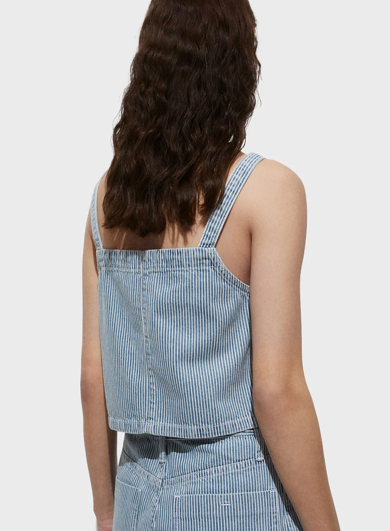 MANGO Denim Crop Top