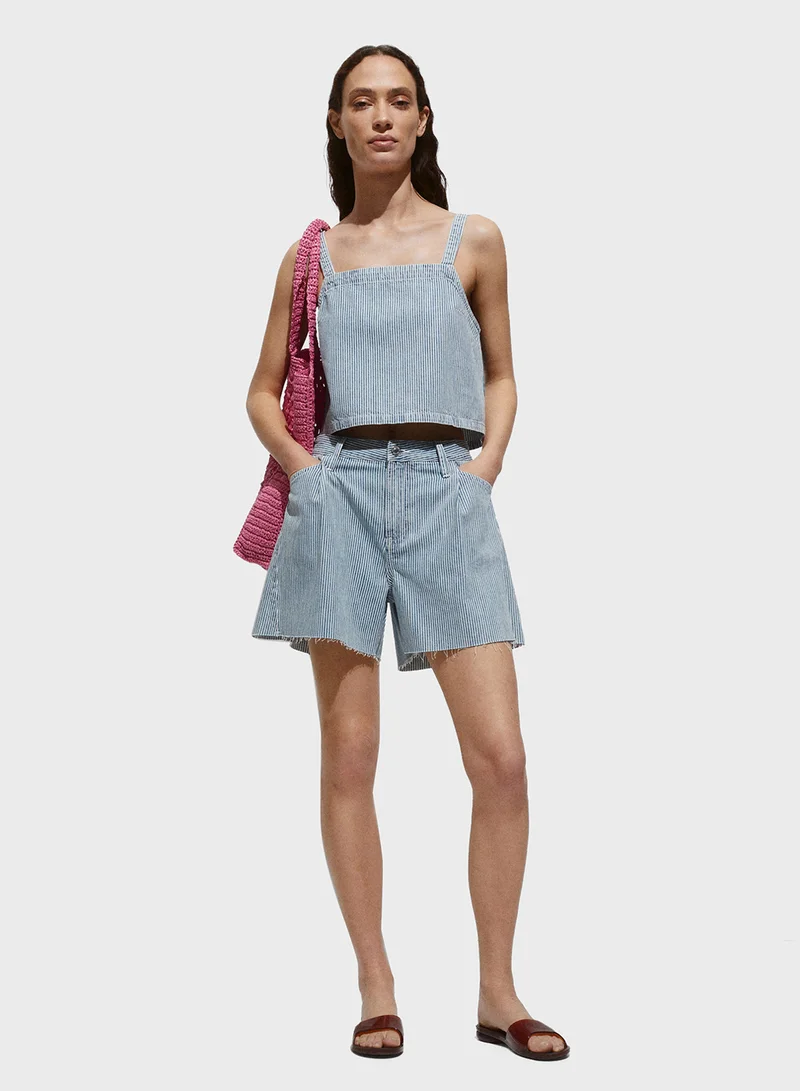 MANGO Denim Crop Top