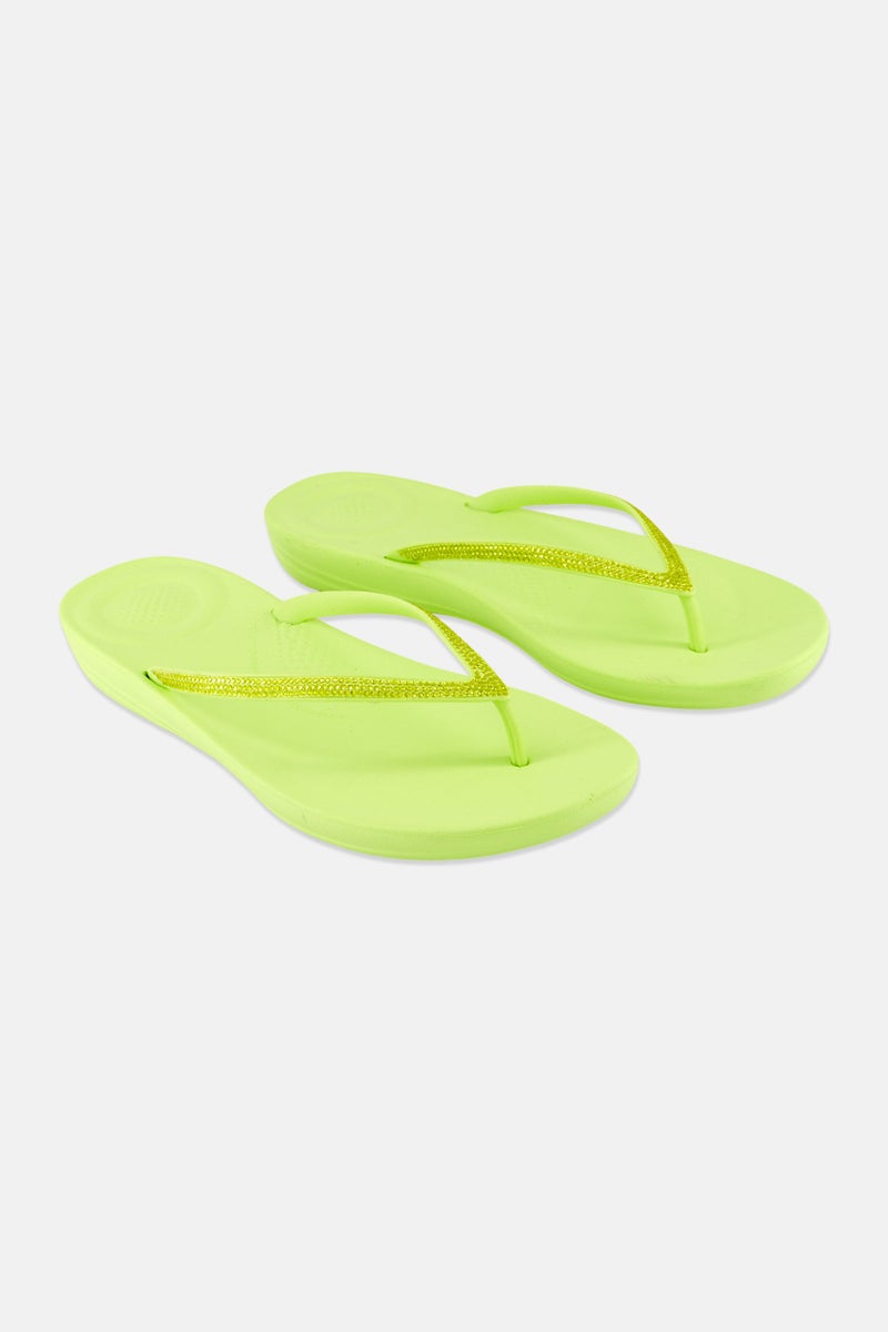 FitFlop نعال نسائية إيكوشن سبارلي سهلة الارتداء، لون ليموني أخضر - Image 1