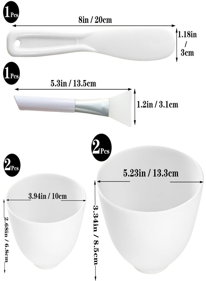 Bigwinyep 4Pcs Silicone Facial Mask Bowl DIY Face Mask Mixing Bowls for for Home Salon Spa Face Skin Applicator Bowl, White - Image 2