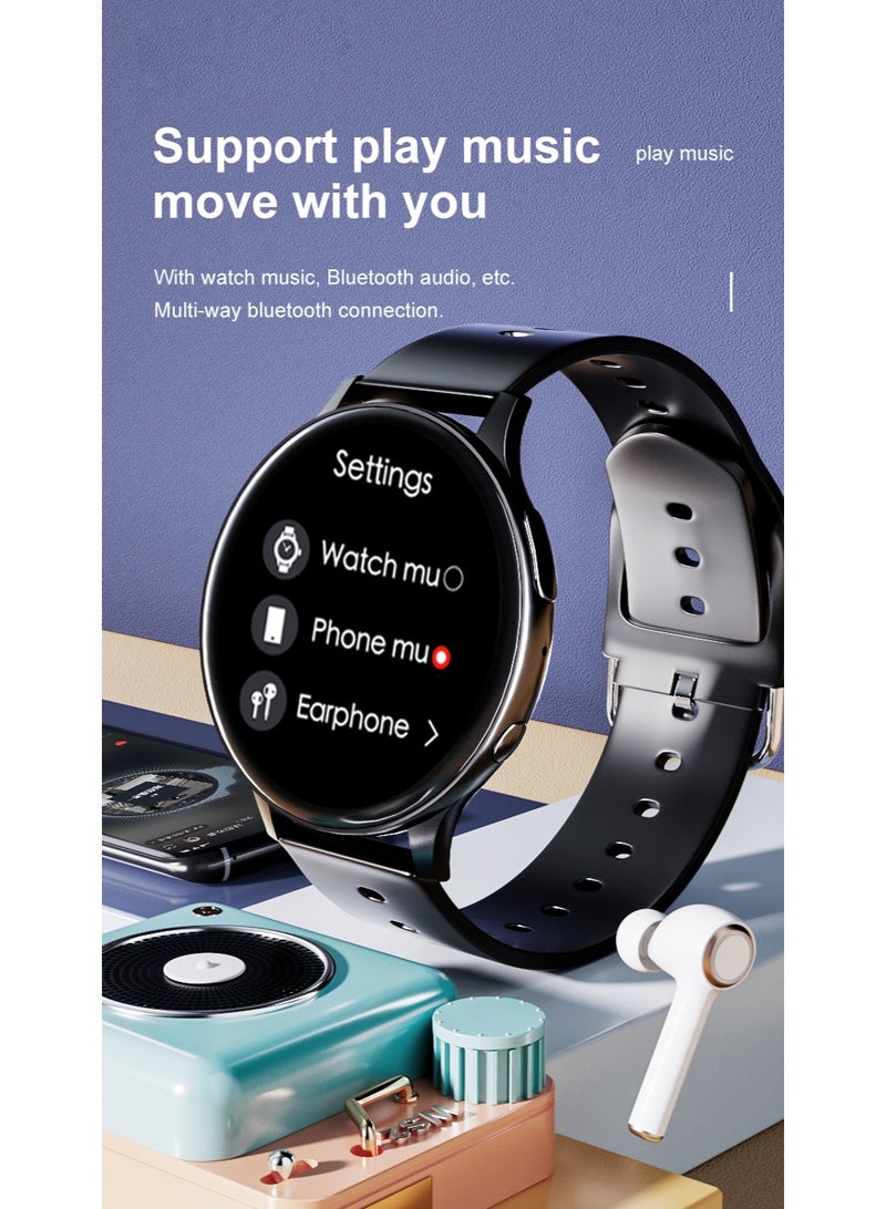 LIGE New Smart Watch For Men 1.28" AMOLED Screen Sports Bluetooth Calling IP67 Waterproof Mesh Black Strap Free Silicone Strap - Image 2