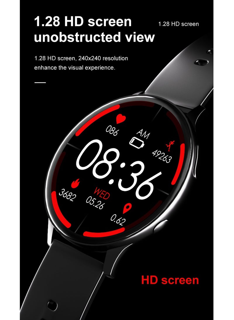 LIGE New Smart Watch For Men 1.28" AMOLED Screen Sports Bluetooth Calling IP67 Waterproof Mesh Black Strap Free Silicone Strap - Image 5
