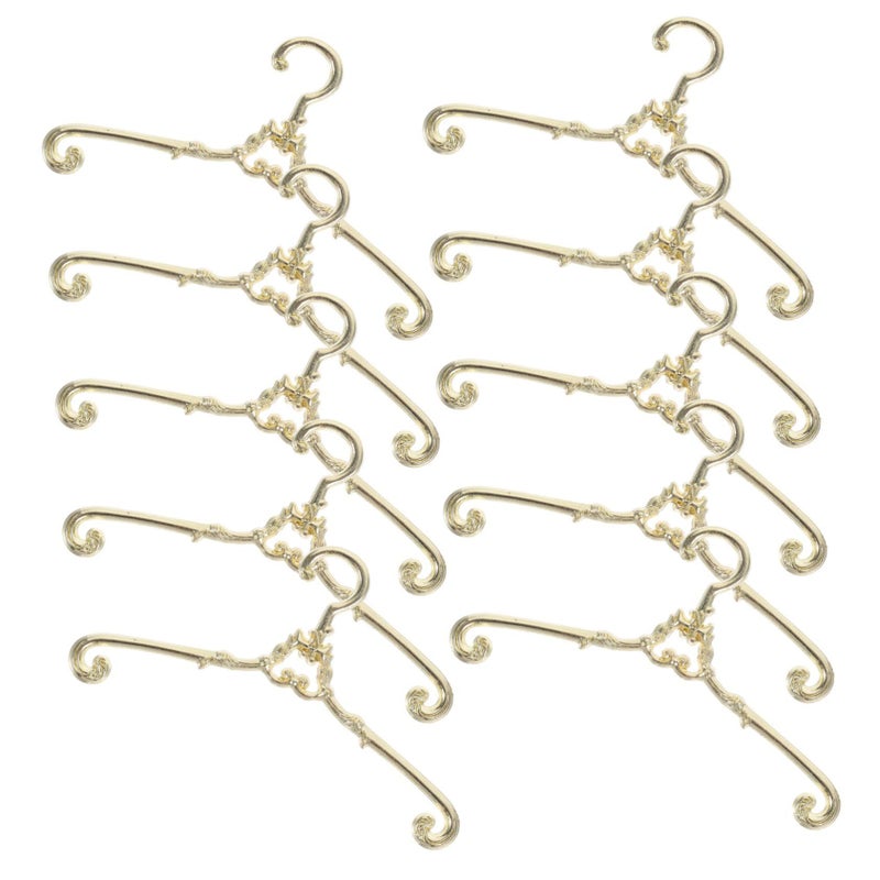 10 Miniature Hangers For Doll House Clothes Tiny Room Props White - Image 2