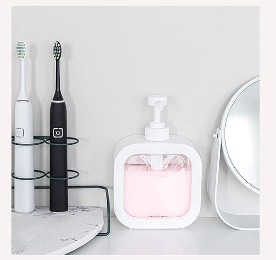 VAUGHN Square Liquid Dispenser Hand wash Dispenser Bottle Refillable Soap Dispenser for Bathroom Kitchen Hand Soap Dish Soap Shower Gel Shampoo Lotion Liquid Dispenser Empty Bottle Pack of 1 - Image 2