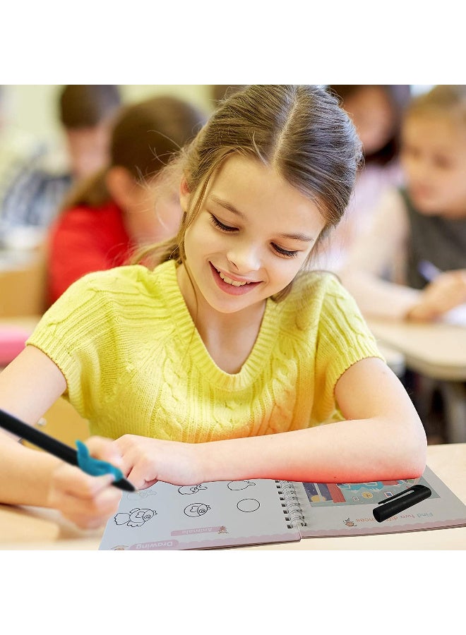 Sky-Touch Reusable Handwriting Books for Kids | Magic Practice Book Set for Preschoolers | Grooved Block Design to Improve Writing Skills (4 Books with Pens, 18.5 x 26 cm) - Image 5