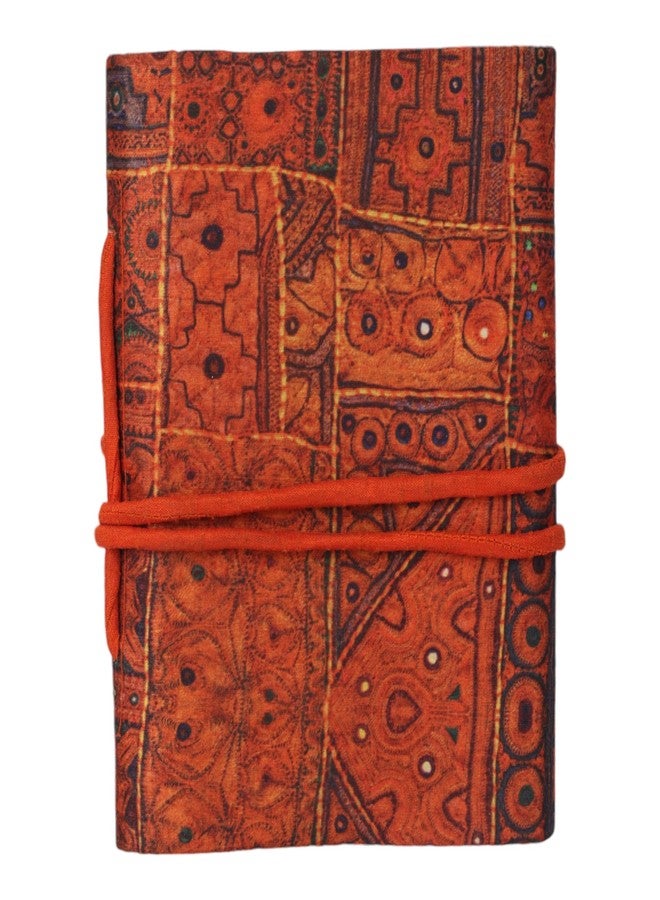INDHA Handcrafted Recycle Paper diary | Eco Friendly Diary | Gifting | Corporate Gifting| Handmade Diary | Ethnic Art hand Embroidered Diary (ORANGE-DPEKDO24) - Image 3