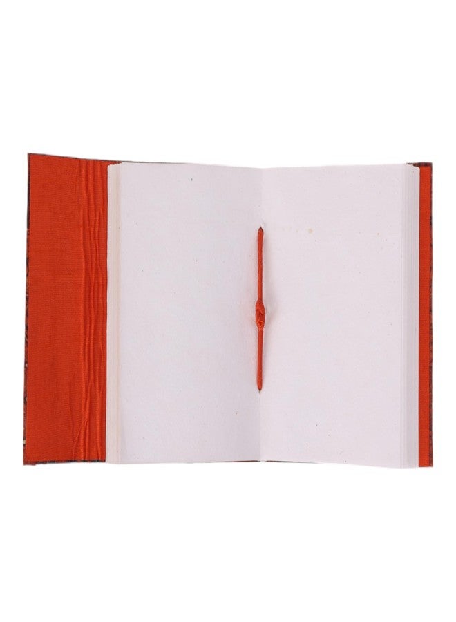 INDHA Handcrafted Recycle Paper diary | Eco Friendly Diary | Gifting | Corporate Gifting| Handmade Diary | Ethnic Art hand Embroidered Diary (ORANGE-DPEKDO24) - Image 5