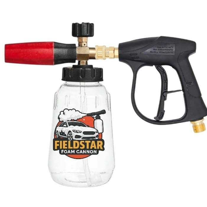 Fieldstar Car Pressure Washer Gun with Transparent Foam Cannon | Heavy Duty Car Wash Foam Gun with 1/4" Quick Connector & 1L Bottle | Compatible with STARQ,Vantro, Aimex,Shakti, iBELL - Image 1