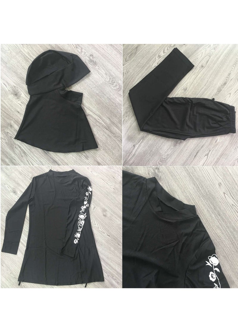 Generic Women Modest Muslim Swimsuit Full Coverage Women Burkini Swimsuits Set Islamic Long Sleeve Hijab Top Swim Pants ?Bathing Suit Full Cover Swimsuit - Image 3