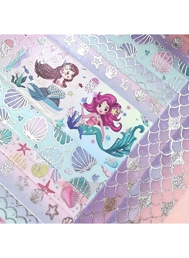 6 Pcs Cute Diary Stickers Fairy Tale Mermaid Creative DIY Decoration Set For Journaling - Image 5